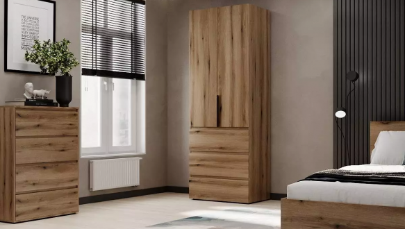 Шкаф в спальню двухдверный с ящиками Art In Head Light 80 см