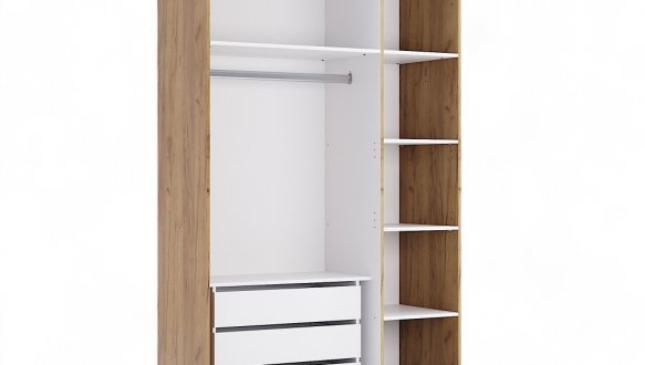 Шафа 3дв Міромарк Фемелі 3 дверна білий глянець 135 см 1