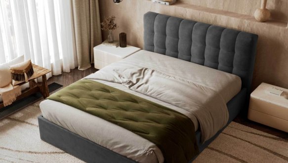 Кровать мягкая Виорина деко Tiramisu / Тирамису с подъемным механизмом и нишей для белья 10