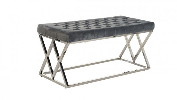 Банкетка BN-2 серый + серебро