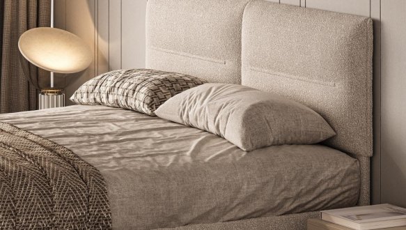 Кровать мягкая двуспальная Woodsoft Salerno / Салерно с подъемным механизмом и нишей для белья 0