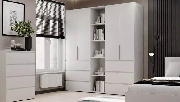 Шкаф распашной комбинированный четырёхдверный Art In Head №6 Light, ширина 200 см