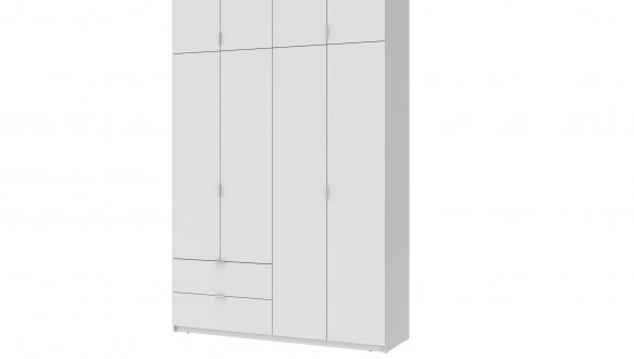 Шкаф Дорос Лукас белый 4 дверный с 2-мя ящиками 160 / 180 см