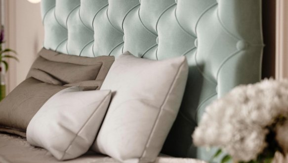 Ліжко м'яке двоспальне Віоріна Деко Велюр з підйомним механізмом та нішею для білизни 2