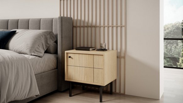 Тумба приліжкова дуб лінеа Japandi S54