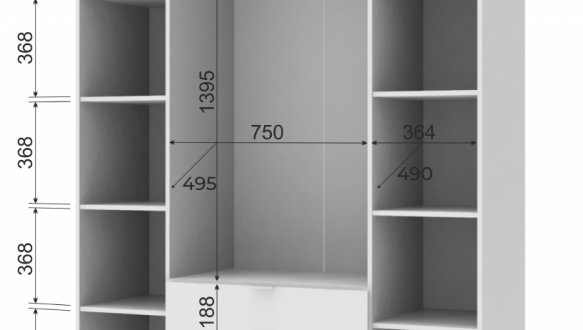 Шкаф Гелар 4+4 Дорос 8 дверная графит 310 см 11