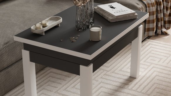 Стіл-трансформер B-Fly Графіт/Білі ноги 2