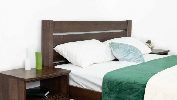 Ліжко дерев'яне Дрімка Лотос з підйомним механізмом та нішею для білизни Бук 18