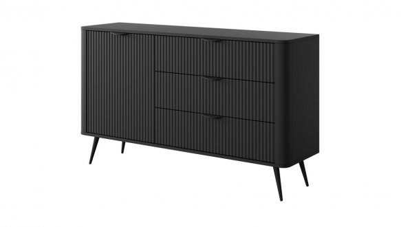 Комод 1D3S/138 Чорний/Чорні ніжки Lante 2