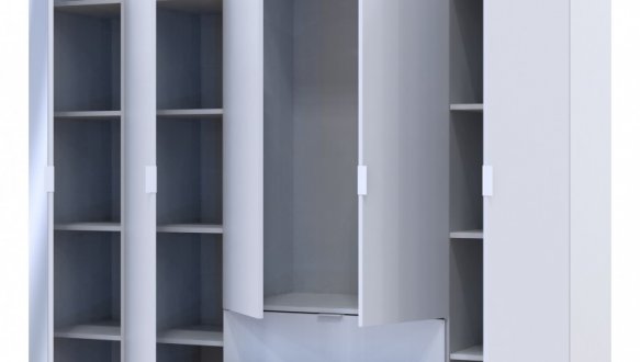 Шафа для одягу Дорос Гелар білий 4-х дверна/Дзеркало 194 см 2