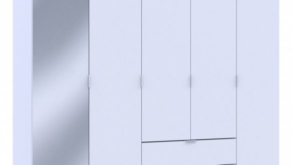 Шафа для одягу Дорос Гелар білий 4-х дверна/Дзеркало 194 см 4