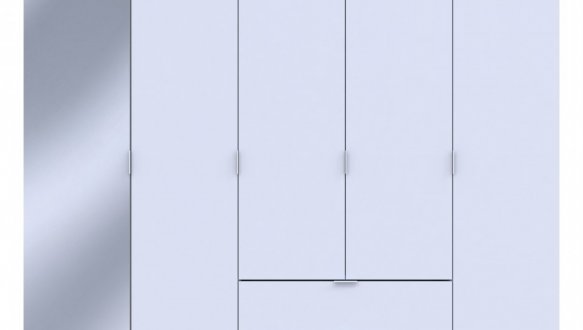 Шафа для одягу Дорос Гелар білий 4-х дверна/Дзеркало 194 см 5