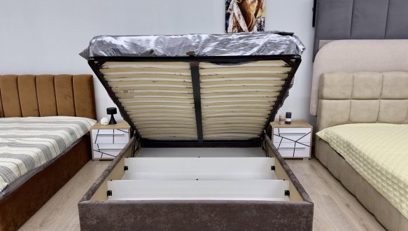 Ліжко м'яке Городок меблі Дебора з підйомним механізмом та нішею для білизни 4