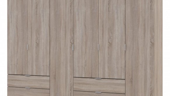Шкаф Дорос Гелар дуб сонома 6 дверной 232,5 см 6