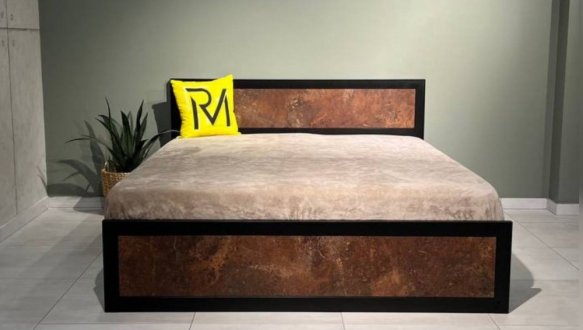 Кровать LOFT 160×200 Дуб Сонома / Чёрный мат MebliRoMax 6