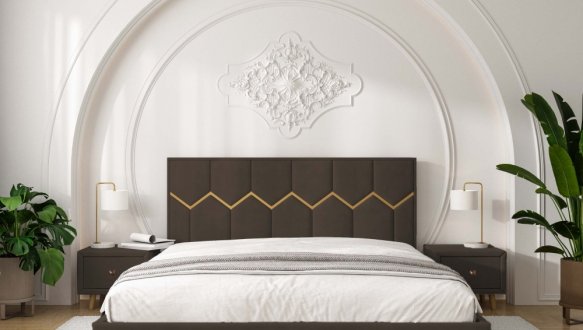 Кровать мягкая двуспальная Виорина деко Mirali / Мирали 5