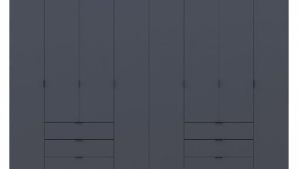 Шкаф Дорос Гелар восьмидверный с этажеркой Графит 349 см 4