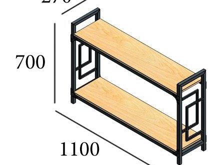 Стеллаж 2 полки Квадро лонг 0