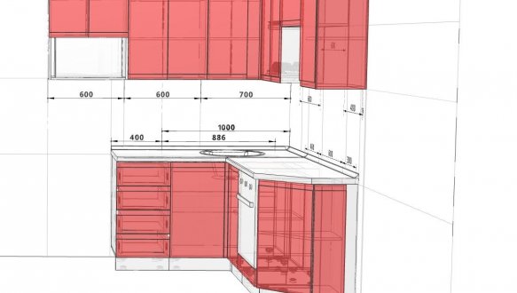 Кухня кутова Фарбований МДВ, Альфа ручка АКЦІЯ 7