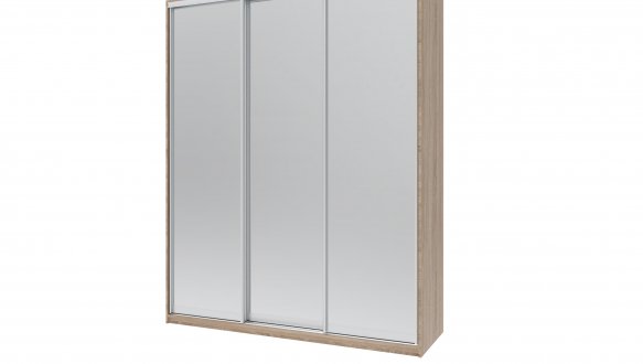 Шкаф-купе с зеркалами Сити Лайт дуб сонома 3 дверный 225 см