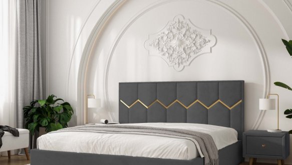 Кровать мягкая двуспальная Виорина деко Mirali / Мирали 8