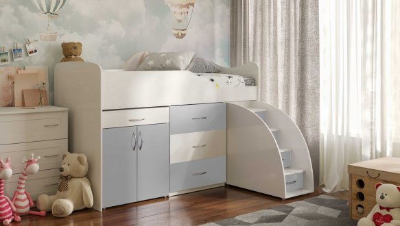 Ліжко кімната зі столом №5 Viorina Deko Корпус білий 12