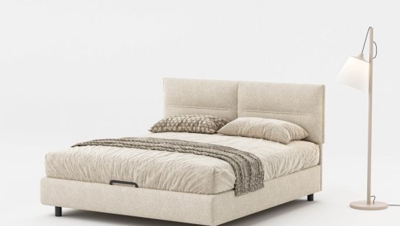 Кровать мягкая двуспальная Woodsoft Salerno / Салерно с подъемным механизмом и нишей для белья 4