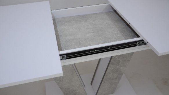 Стіл Torino White / Торіно Аляска Інтарсіо Біла аляска РЕ/Індастріал Розкладний 140/180 см 6