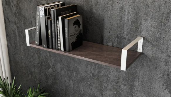 Полиця настінна венге темний/білий XR28