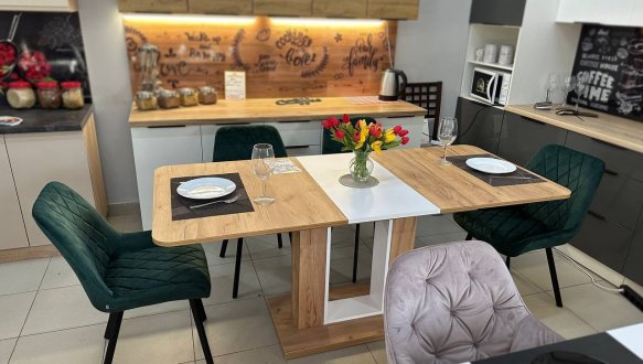 Стол обеденный Titan Интарсио Белая Аляска/Дуб Тахо Раскладной 140/180 см 4