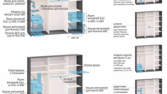 Шафа-купе Комфорт меблі Модель-2 дуб трюфель 3 дверна 210 см 0