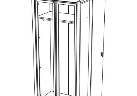Шкаф 2Д LOFT Стекло Дуб сонома / Чёрный мат MebliRoMax 4