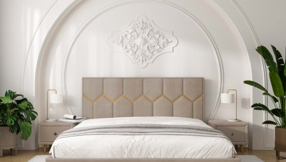 Кровать мягкая двуспальная Виорина деко Mirali / Мирали 7