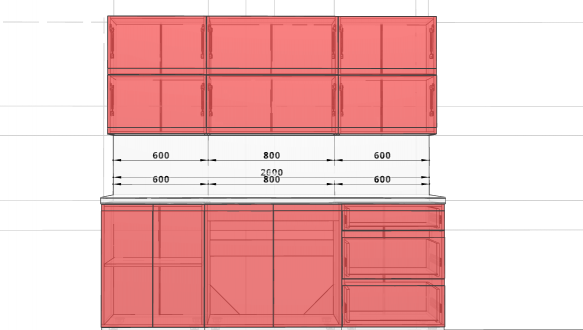 Кухня 2,0 м Фарбований МДФ Альфа ручка АКЦІЯ! 3