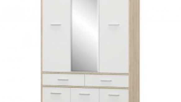 Шкаф 6Д2Ш Mebel Service Типс 3 дверный белый 160 см