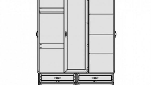 Шкаф с зеркалом 3D4S Mebelbos Tiffany 3 дверный вудлайн крем 159 см 0