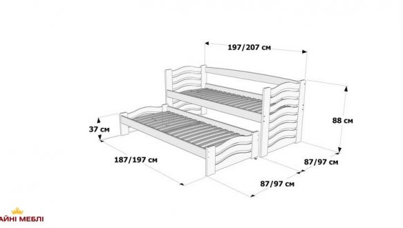 Ліжко Мальва з додатковим висувним спальним місцем 7
