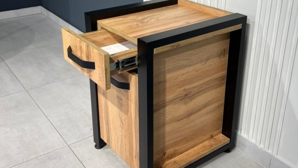 Тумба LOFT приставна Дуб Сонома / Чорний мат MebliRoMax 2