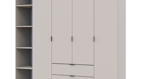 Шкаф Дорос Гелар кашемир с Этажеркой 4 дверный 193,2 см