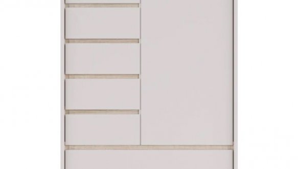 Комод REG1D5S1K 2-дверный с 5 ящиками Лаундж Кашемир / Дуб сонома