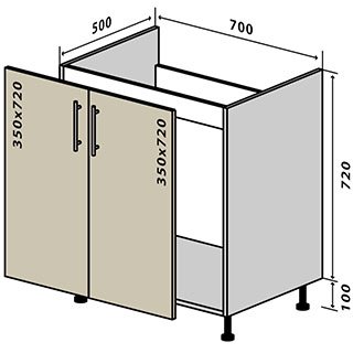 №44 Тумба нижняя мойка 70 Люкс RODOS