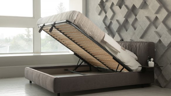 Ліжко м'яке двоспальне Woodsoft Bern / Берн з підйомним механізмом та нішею для білизни 13
