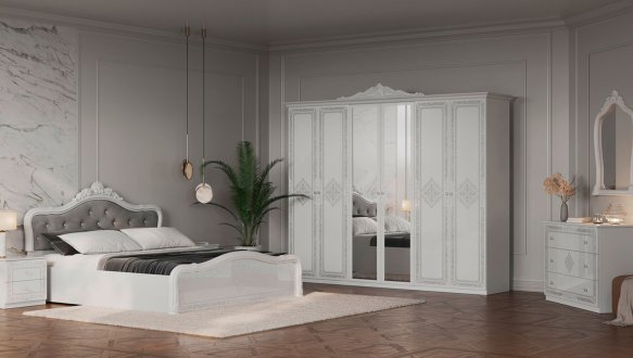 Модульная спальня Luiza/Луиза Миромарк Белый глянец 0