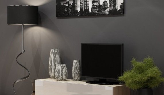 Тумба під ТВ Vigo/Віго RTV140 Білий мат/Дуб Сонома Cama Ширина 140 см