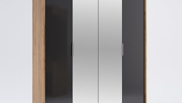 Шкаф 4дв с зеркалом Миромарк Луна 4 дверный дуб крафт 180 см