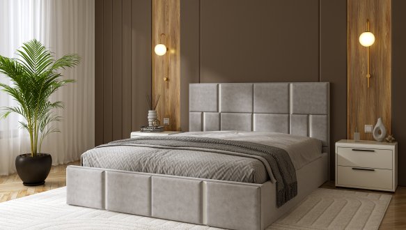 Кровать деревянная с мягкой вставкой DrevKO Милена 1