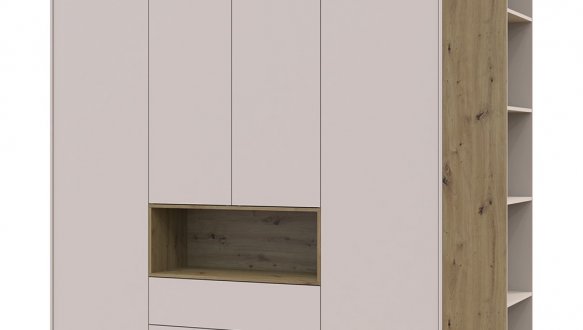 Шкаф для одежды с нишей и пеналом Дорос Дейл кашемир 4 дверный 234 см 0