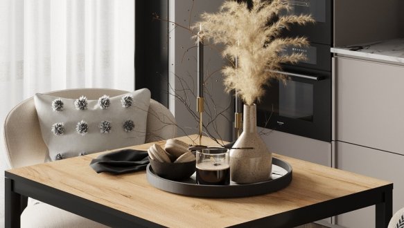 Обідній стіл Brevity Loft mini Дуб крафт золотий/Чорний метал Дуб крафт mini 2