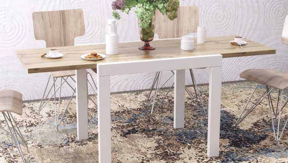 Стол-трансформер Kors Дуб тахо/Белый