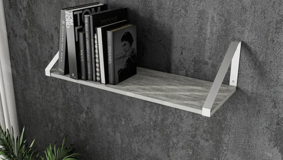 Полиця настінна бетон/білий XT28